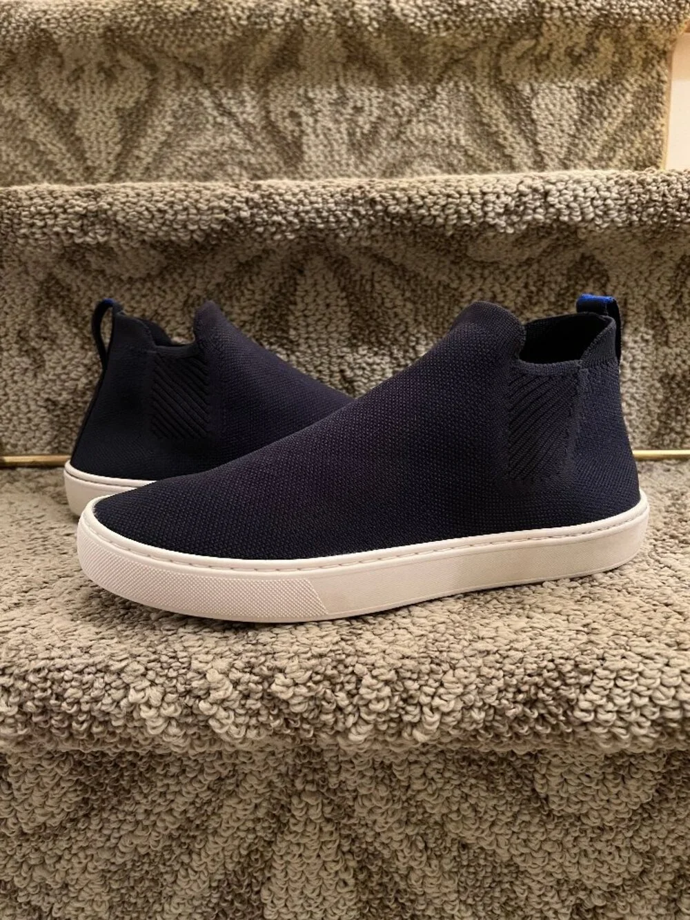 GUC Women's Rothy's Knit Chelsea Ankle Boots High Top Shoes Navy Blue Size 9.5